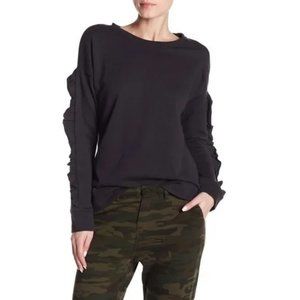 Sanctuary Raw Edge Ruffle Trim Sweatshirt